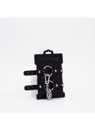 Черно-красные кожаные оковы - Crazy Handmade - купить с доставкой в Ижевске