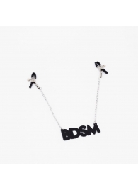 Зажимы на соски с кожаной подвеской BDSM - Crazy Handmade - купить с доставкой в Ижевске