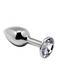 Серебристая анальная втулка с прозрачным кристаллом Mini Metal Butt Plug Size L - 9 см. - Adrien Lastic в Ижевске Серебристая анальная втулка с прозрачным кристаллом Mini Metal Butt Plug Size L - 9 см. - Adrien Lastic
