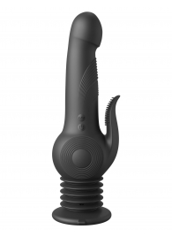 Черный вибратор с функцией фрикций Pogo Thruster - 23,5 см. - Pipedream