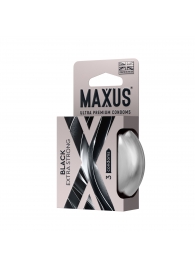 Черные утолщенные презервативы MAXUS Extra Strong с железным кейсом - 3 шт. - Maxus - купить с доставкой в Ижевске