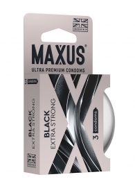 Черные утолщенные презервативы MAXUS Extra Strong с железным кейсом - 3 шт. - Maxus - купить с доставкой в Ижевске
