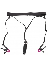 Женские вибростринги с зажимами для половых губ Spreader String with Vibrator - Orion - купить с доставкой в Ижевске