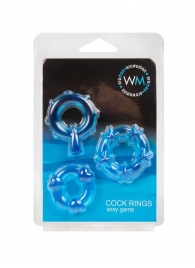 Набор из 3 синих эрекционных колец с различным рельефом - Erowoman-Eroman - в Ижевске купить с доставкой