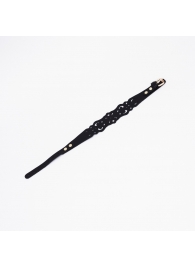 Черный ажурный чокер с золотистой фурнитурой - Crazy Handmade - купить с доставкой в Ижевске