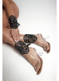 Черный фигурные оковы с золотистой фурнитурой - Crazy Handmade - купить с доставкой в Ижевске