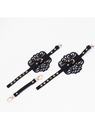 Черный фигурные оковы с золотистой фурнитурой - Crazy Handmade - купить с доставкой в Ижевске