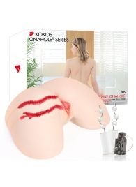 Мастурбатор-полуторс с двойным слоем материала и вибрацией Jenny Onahole Real Hips - KOKOS - в Ижевске купить с доставкой