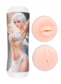 Двусторонний мастурбатор в колбе аниме - вагина и ротик - Tokyo Style - в Ижевске купить с доставкой