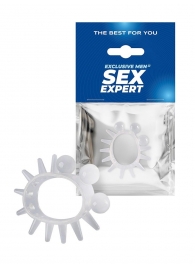 Эластичное эрекционное кольцо с шариками и лучами - Sex Expert - в Ижевске купить с доставкой