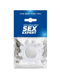 Прозрачное эрекционное кольцо со стимулирующими шариками - Sex Expert - в Ижевске купить с доставкой