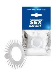 Эластичное эрекционное кольцо с шипиками и шариком - Sex Expert - в Ижевске купить с доставкой