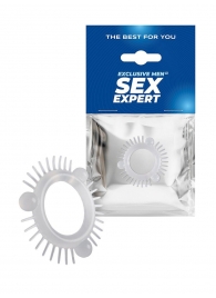 Эластичное эрекционное кольцо с 3 шариками и шипами - Sex Expert - в Ижевске купить с доставкой