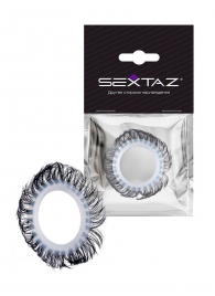 Эластичное эрекционное колечко с черными «ресничками» - Sextaz - в Ижевске купить с доставкой