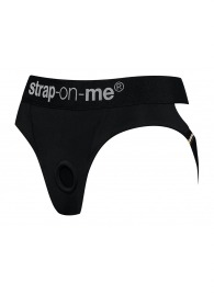 Черные трусики для насадок Heroine Lingerie Harness - size XL - Strap-on-me - купить с доставкой в Ижевске