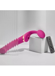 Ярко-розовый безремневой страпон Multi Orgasm Bendable Strap-On size XL с клиторальной стимуляцией - Strap-on-me - купить с доставкой в Ижевске