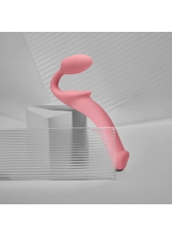 Розовый безремневой страпон Strap-on-me Semi-Realistic Bendable Strap-On size XL - Strap-on-me - купить с доставкой в Ижевске