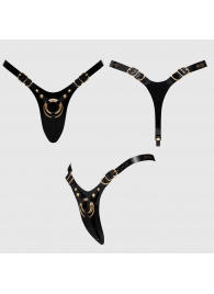 Черный пояс для фиксации насадок Strap-On-Me Leatherette Harness Fabulous - Strap-on-me - купить с доставкой в Ижевске