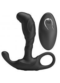Черный изогнутый массажёр простаты с вибрацией и пультом ДУ - Baile - в Ижевске купить с доставкой