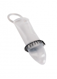 Закрытая насадка на пенис с подхватом мошонки и стимулирующими «ресничками» - Sextaz - в Ижевске купить с доставкой