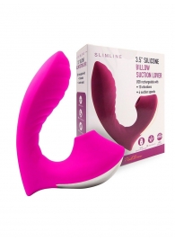 Ярко-розовый вибромассажер с вакуумной стимуляцией клитора - Erokay