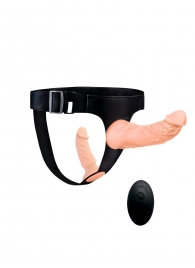 Женский страпон с 2 насадками, вибрацией и пультом ДУ - Erowoman-Eroman - купить с доставкой в Ижевске