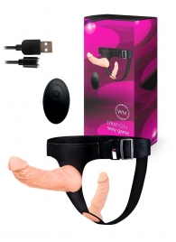 Женский страпон с 2 насадками, вибрацией и пультом ДУ - Erowoman-Eroman - купить с доставкой в Ижевске