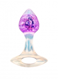 Сиреневатая анальная пробка с ручкой - 8,5 см. - AnaLove