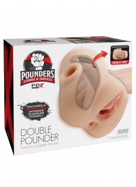 Телесный мастурбатор с вибрацией Double Pounder Vibrating Squeeze Stroker - Pipedream - в Ижевске купить с доставкой