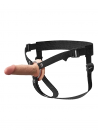 Телесный пустотелый фаллопротез 5’’ Hollow Silicone Strap-On - 14 см. - Pipedream - купить с доставкой в Ижевске