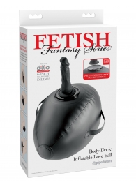 Черный надувной мяч с платформой для фиксации дилдо Body Dock Inflatable Love Ball - Pipedream - купить с доставкой в Ижевске
