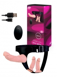 Женский страпон с 3 насадками и вибрацией - Erowoman-Eroman - купить с доставкой в Ижевске