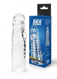Прозрачная закрытая насадка на член - 15 см. - Sex Expert - в Ижевске купить с доставкой