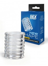 Прозрачная сквозная насадка на пенис с ребрышками - Sex Expert - в Ижевске купить с доставкой