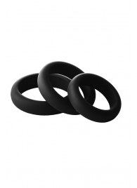 Набор из 3 черных эрекционных колец Smooth Silicone Cockring Pack - Dream Toys - в Ижевске купить с доставкой