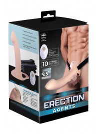 Телесный полый страпон с вибрацией Erection Agents - 24,1 см. - NMC - купить с доставкой в Ижевске