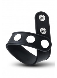 Черное эрекционное кольцо на кнопках - Blush Novelties - в Ижевске купить с доставкой