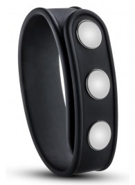 Черное эрекционное кольцо на кнопках - Blush Novelties - в Ижевске купить с доставкой