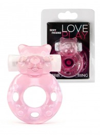 Розовое эрекционное виброкольцо в форме мишки - 1137 - в Ижевске купить с доставкой