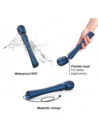 Синий вибромассажёр с насадками Man.wand Edgy - Manwan - в Ижевске купить с доставкой