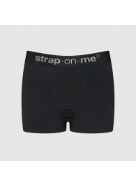 Черные трусики-боксеры для фиксации насадок Strap-on-me Harness Lingerie Allure - size S - Strap-on-me - купить с доставкой в Ижевске