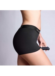 Черные трусики-боксеры для фиксации насадок Strap-on-me Harness Lingerie Allure - size M - Strap-on-me - купить с доставкой в Ижевске