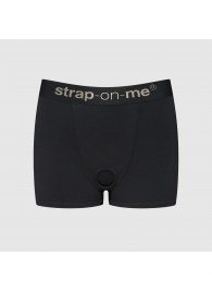 Черные трусики-боксеры для фиксации насадок Strap-on-me Harness Lingerie Allure - size M - Strap-on-me - купить с доставкой в Ижевске