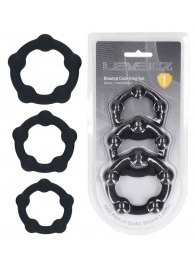 Набор из 3 эрекционных колец Beaded Silicone Cockring Set - Shots Media BV - в Ижевске купить с доставкой