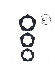 Набор из 3 эрекционных колец Beaded Silicone Cockring Set - Shots Media BV - в Ижевске купить с доставкой