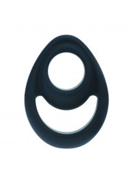Черное эрекционное кольцо Double Ergo Silicone Cockring - Shots Media BV - в Ижевске купить с доставкой