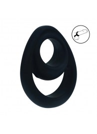 Черное эрекционное кольцо Double Ergo Silicone Cockring - Shots Media BV - в Ижевске купить с доставкой
