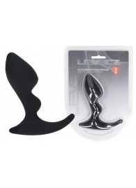 Черная анальная пробка для массажа простаты Double Ripple Silicone Prostate Massager - Shots Media BV - в Ижевске купить с доставкой