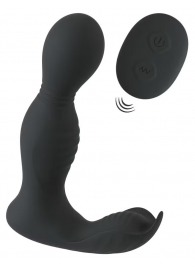 Черная анальная пробка с вибрацией, вращением и пультом ДУ RC Butt Plug with 2 Functions - Orion - в Ижевске купить с доставкой