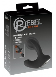 Черная анальная вибропробка с функцией расширения RC Butt Plug with 3 functions - Orion - в Ижевске купить с доставкой